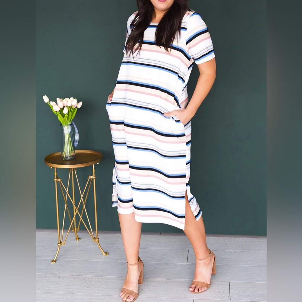 Plus size striped dress